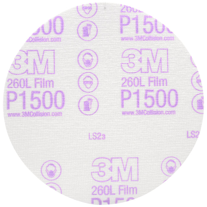 3M Hookit Finishing Film Discs, 00950 - 1500 grit, 6" (box of 100)