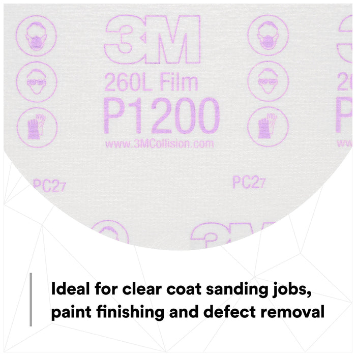 3M Hookit Finishing Film Discs, 00968 - 1200 grit, 6" (box of 100)