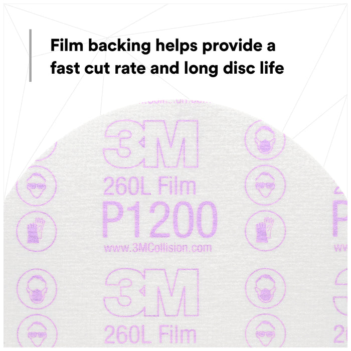 3M Hookit Finishing Film Discs, 00968 - 1200 grit, 6" (box of 100)