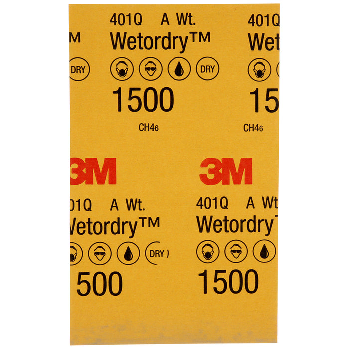 3M Wetordry Sandpaper, 02023 - 1500 grit, 5.5" x 9" (50 sheets)