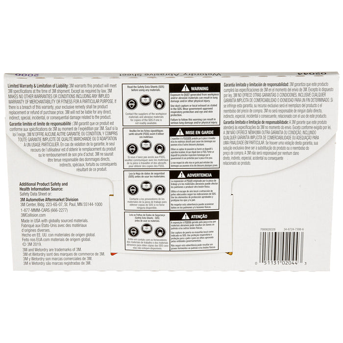 3M Wetordry Sandpaper, 02044 - 2000 grit, 5.5" x 9" (50 sheets)