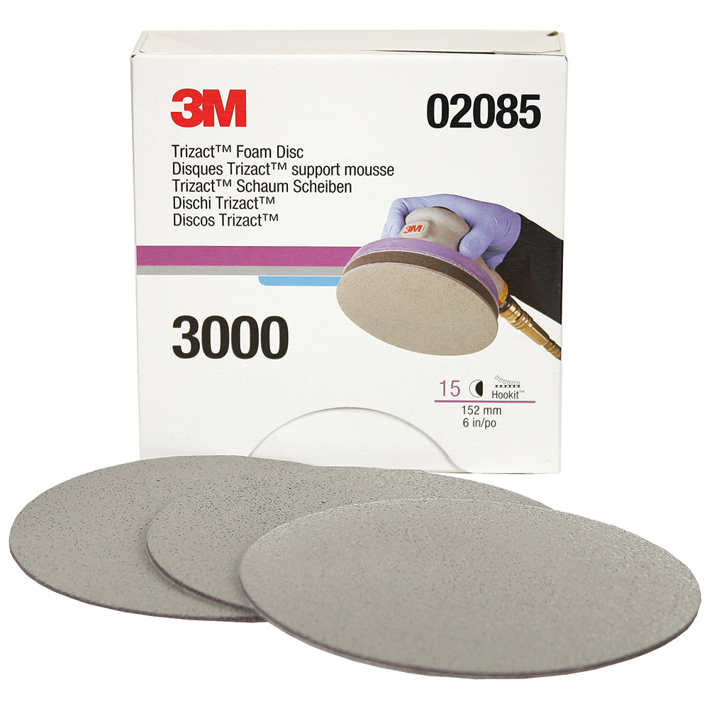 3M Trizact Hookit Foam Sanding Discs, 02085 - 3000 grit, 6