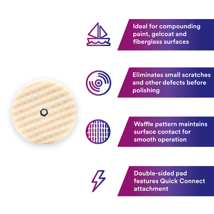 3M Perfect-It 8-Inch Foam Compounding Pad - White Polishing Pad For Scratch Removal & Slow-Speed Buffing