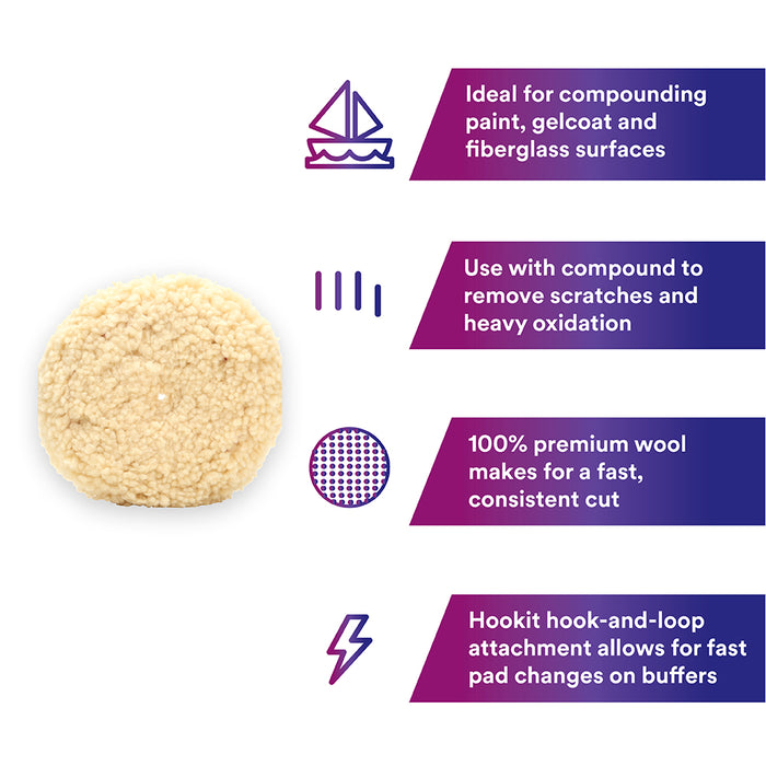 3M Perfect-It Wool Compounding Pad, 05719 - 9"