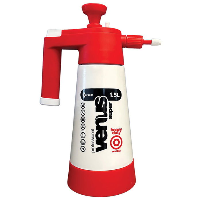 Kwazar Venus Heavy Duty Acid Sprayer - 1.5 Liter, Red/White