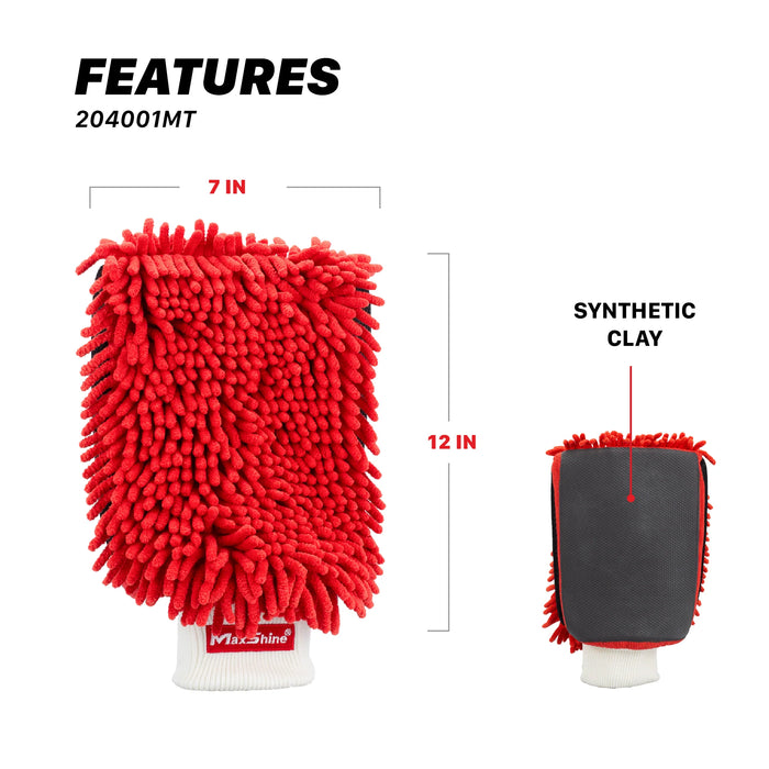 MaxShine Detailing Clay Mitt - Red Chenille