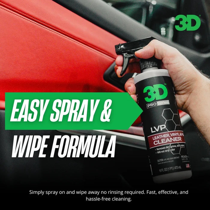 3D LVP Cleaner - Leather, Vinyl & Plastic Cleaner - 16 oz