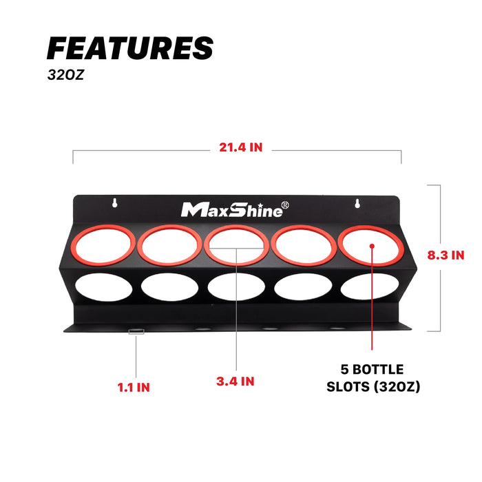 MaxShine Bottle Holder for 32oz Bottles, 5 Hole (M Logo)