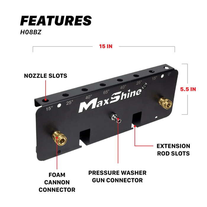 MaxShine Foam Cannon Wall Mount & Nozzle Holder