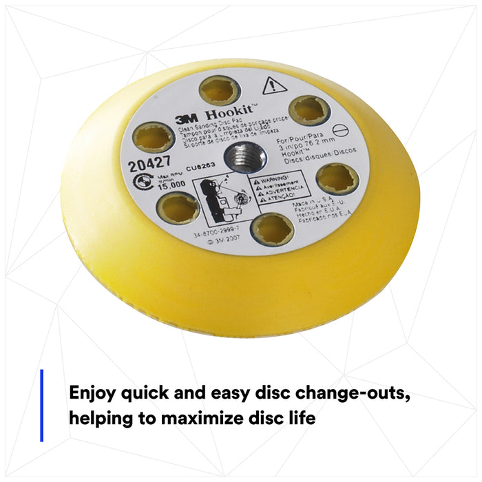 3M Clean Sanding Disc Pad Kit for Orbital/DA Polishers, 20427 - 3"