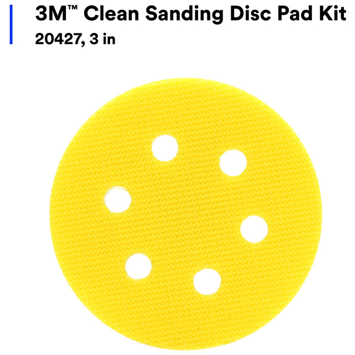 3M Clean Sanding Disc Pad Kit for Orbital/DA Polishers, 20427 - 3"