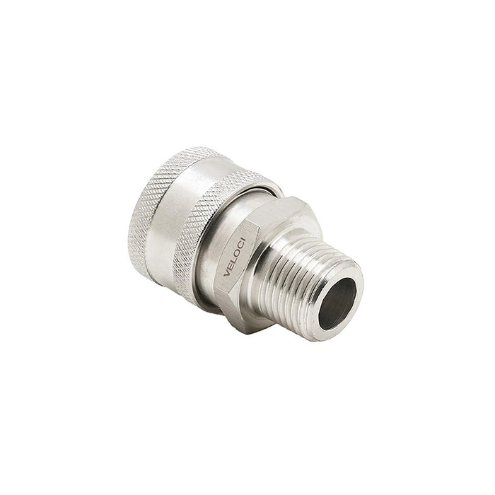 Veloci Stainless Steel QC Coupler - 1/2" MPT