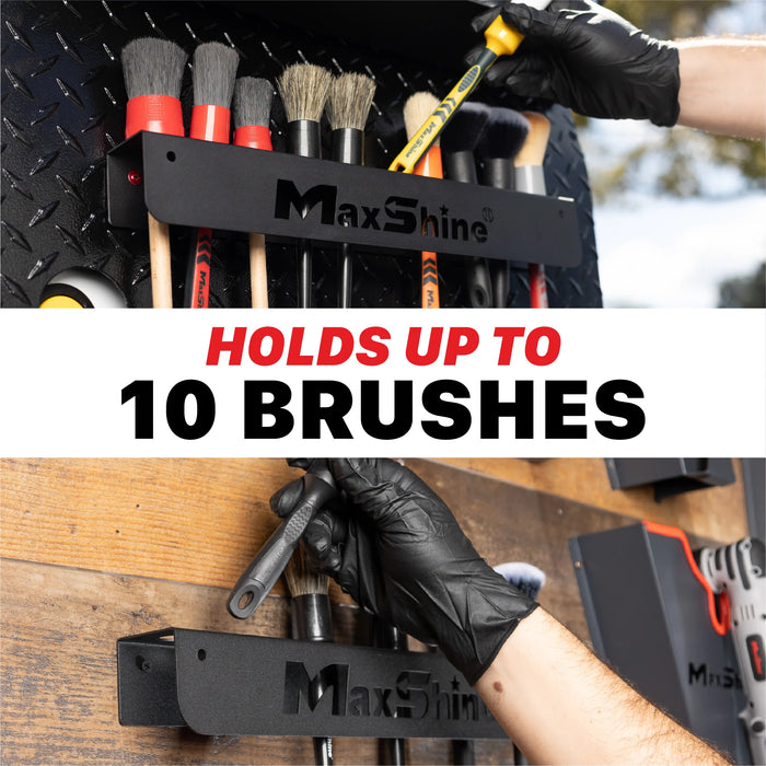 MaxShine Detailing Brush Holder - 10 Hole (M Logo)