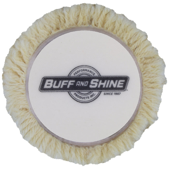 Buff and Shine Wool Cutting Pad - 3", White (2 pack)