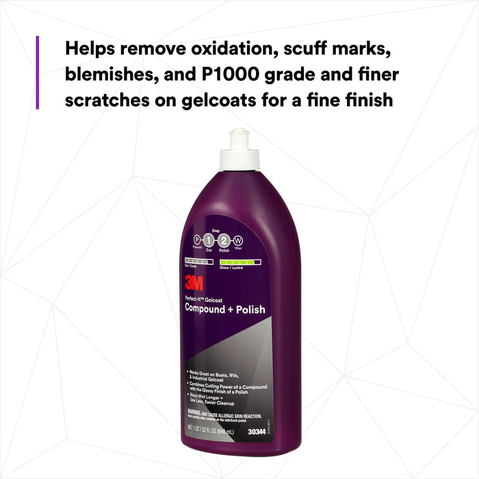 3M Perfect-It Gelcoat Compound + Polish 30344 - 32 oz.