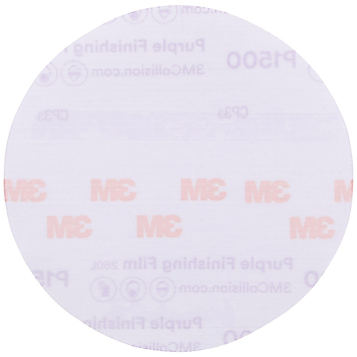 3M Purple Finishing Film Sanding Discs, 30667 - 6", 1500 grit (box of 50)