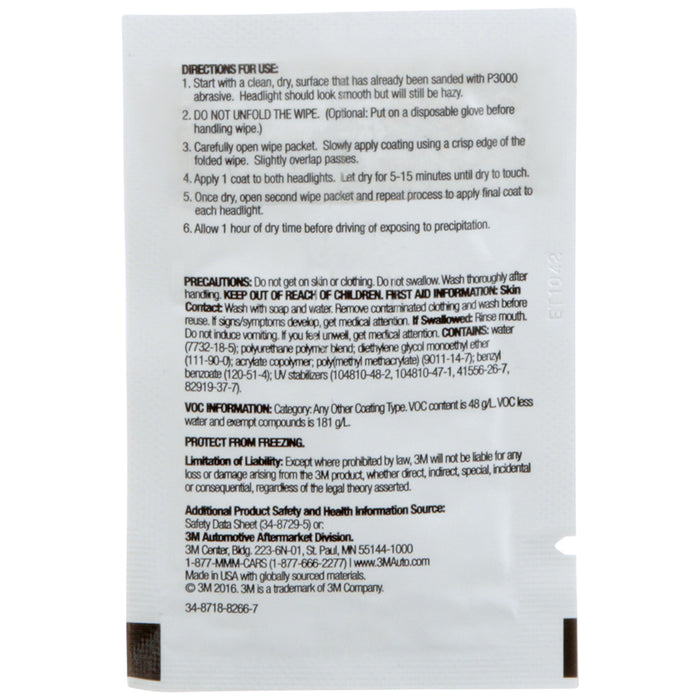 3M Quick Headlight Clear Coat Wipes, 32516 (40 pack)