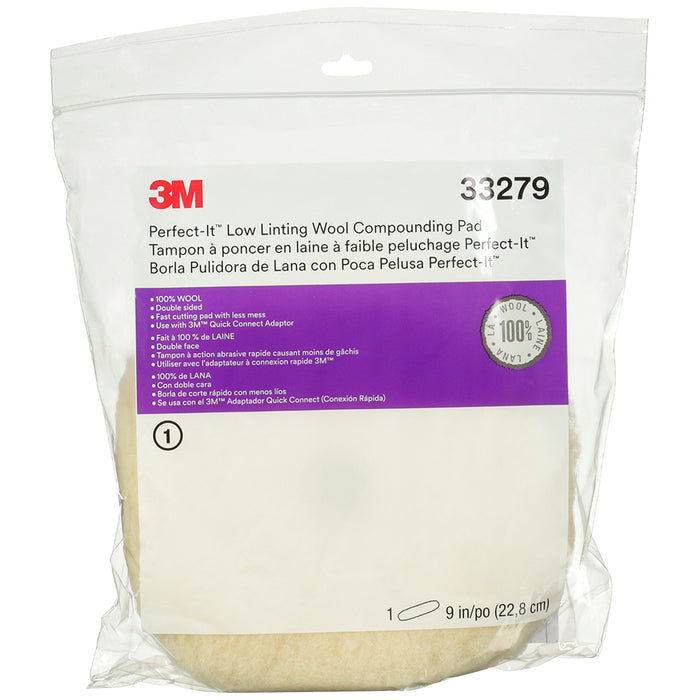 3M Perfect-It Low Linting Wool Pad, 33279 - 9"