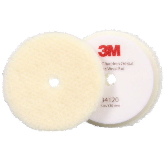 3M Perfect-It Random Orbital Coarse Wool Compounding Pad, 34120 - 5" White Wool (2 pack)