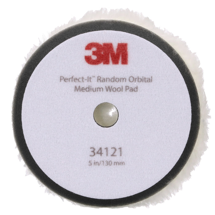 3M Perfect-It Random Orbital Medium Wool Compounding Pad, 34121 - 5" White Wool (2 pack)