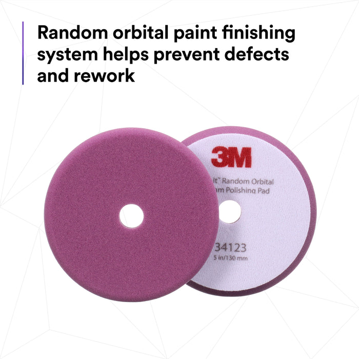 3M Perfect-It Random Orbital Foam Polishing Pad, 34123 - 5" Purple Foam (2 pack)