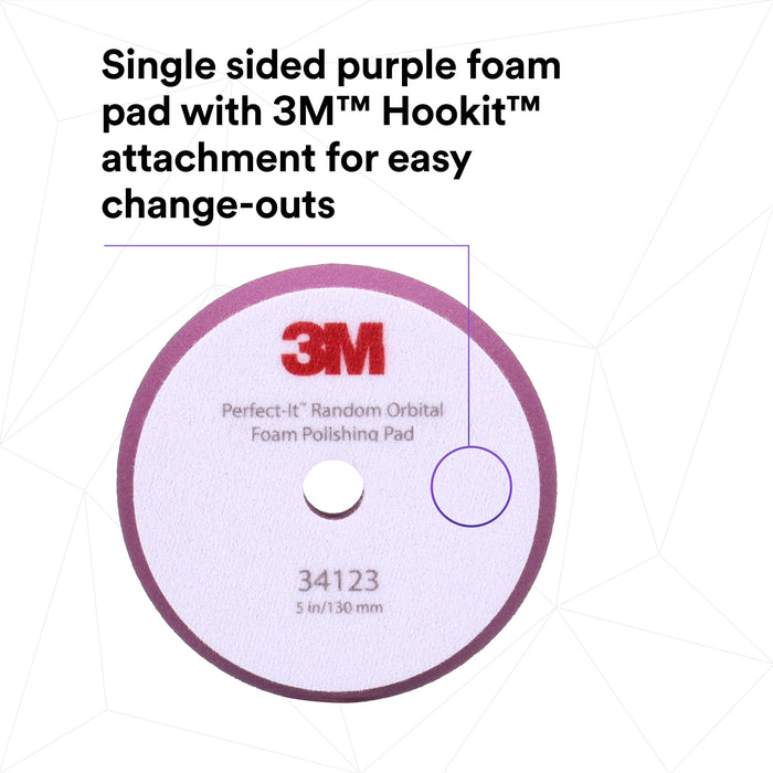 3M Perfect-It Random Orbital Foam Polishing Pad, 34123 - 5" Purple Foam (2 pack)