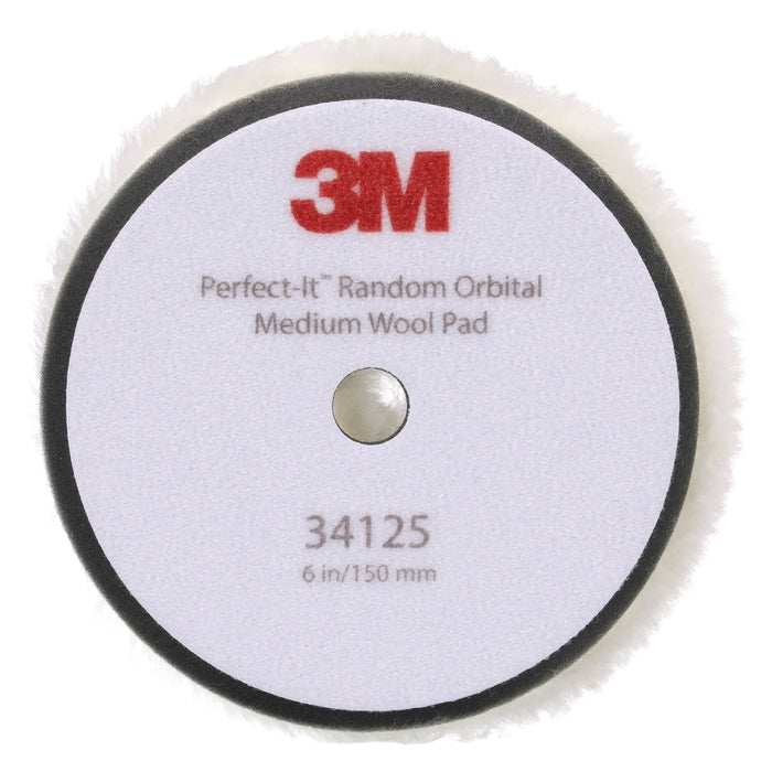 3M Perfect-It Random Orbital Medium Wool Compounding Pad, 34125 - 6" White Wool (2 pack)