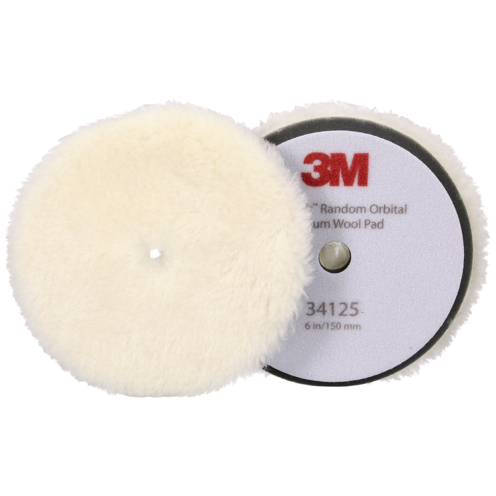3M Perfect-It Random Orbital Medium Wool Compounding Pad, 34125 - 6" White Wool (2 pack)