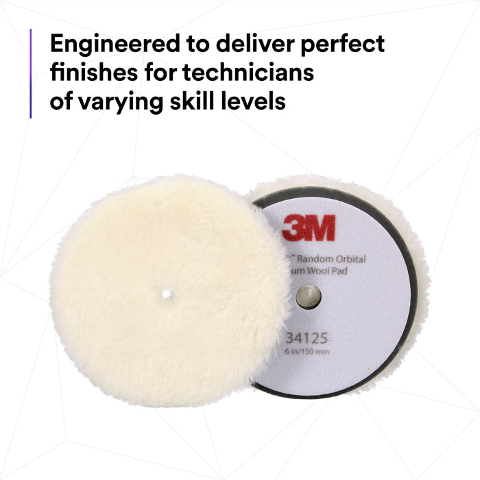 3M Perfect-It Random Orbital Medium Wool Compounding Pad, 34125 - 6" White Wool (2 pack)