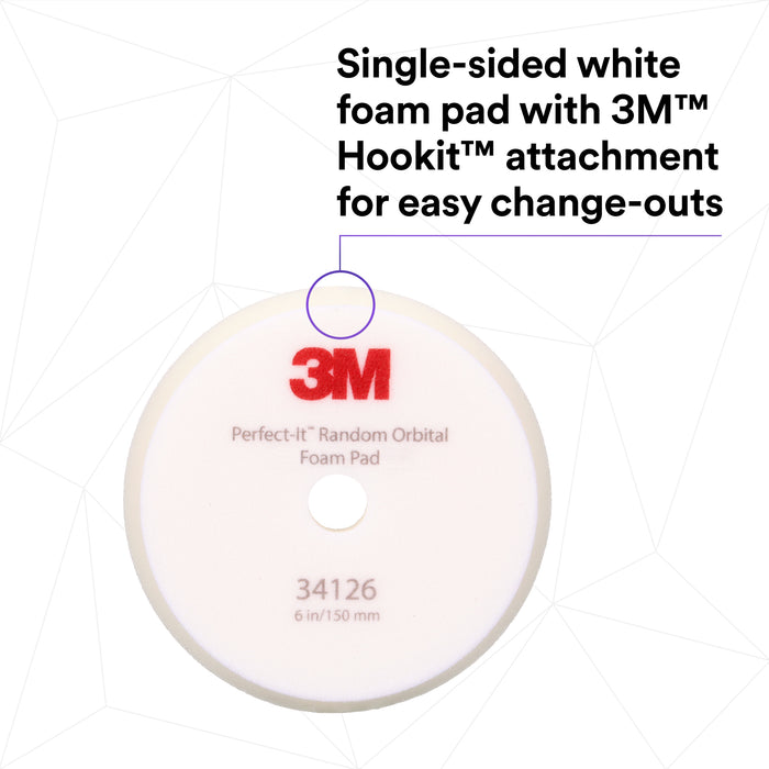 3M Perfect-It Random Orbital Foam Compounding Pad, 34126 - 6" White Foam (2 pack)