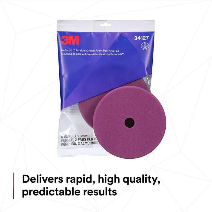 3M Perfect-It Random Orbital Foam Polishing Pad, 34127 - 6" Purple Foam (2 pack)