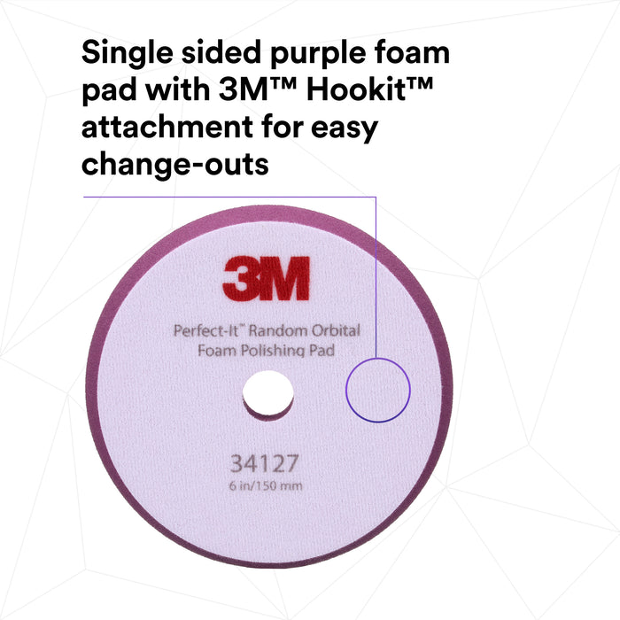 3M Perfect-It Random Orbital Foam Polishing Pad, 34127 - 6" Purple Foam (2 pack)