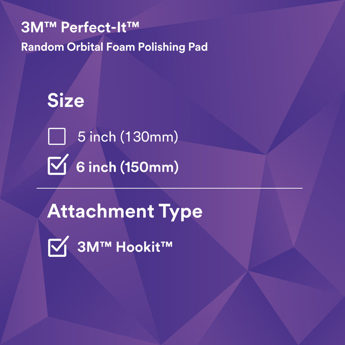 3M Perfect-It Random Orbital Foam Polishing Pad, 34127 - 6" Purple Foam (2 pack)