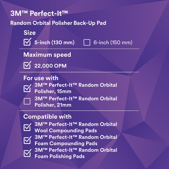 3M Perfect-It Random Orbital Polisher Back-up Pad, 34128 - 5"