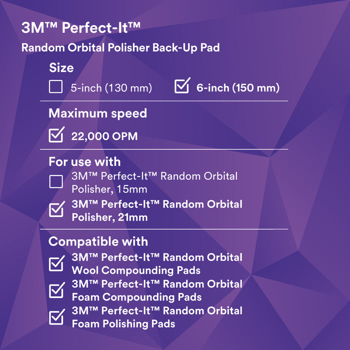 3M Perfect-It Random Orbital Polisher Back-up Pad, 34129 - 6"