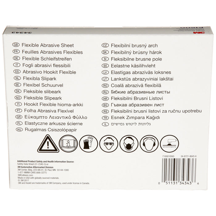 3M Flexible Abrasive Hookit Sheets, 34343 - 1500 grit (25 sheets)