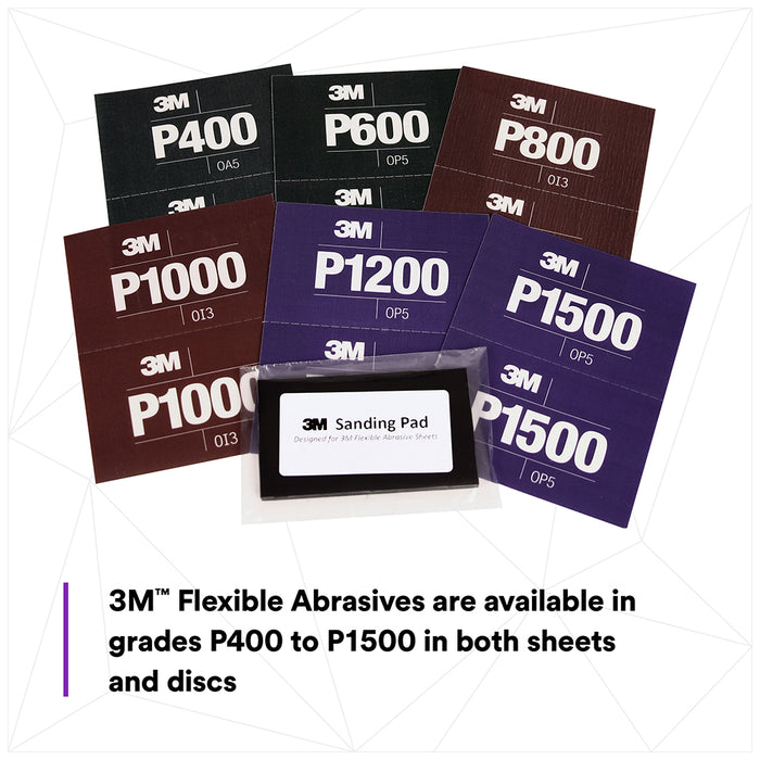 3M Flexible Abrasive Hookit Sheets, 34343 - 1500 grit (25 sheets)