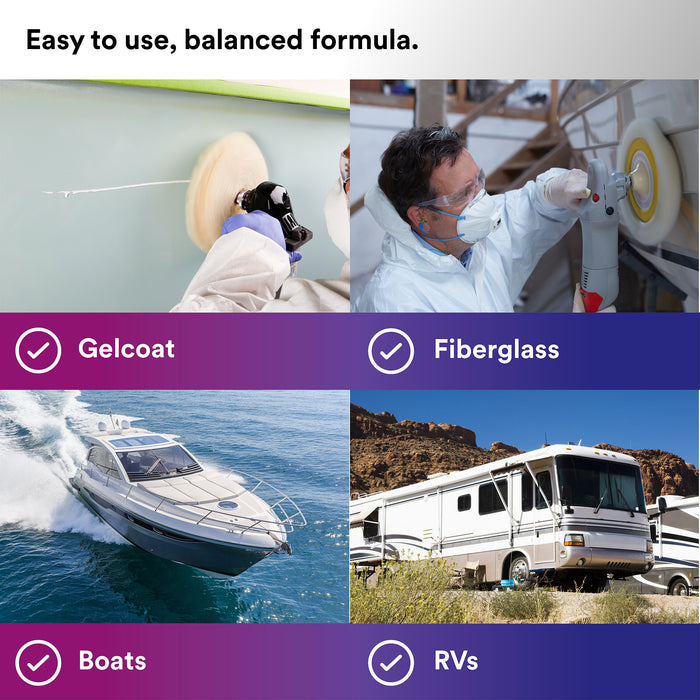 3M Perfect-It Gelcoat Medium Cutting Compound + Wax, 36106 - 32 oz.