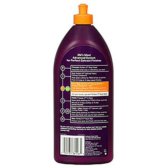 3M Perfect-It Gelcoat Medium Cutting Compound + Wax, 36106 - 32 oz.