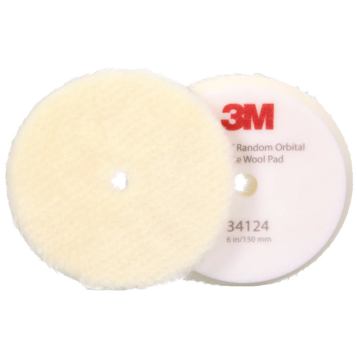 3M Perfect-It Random Orbital Coarse Wool Compounding Pad, 34124 - 6" White Wool (2 pack)