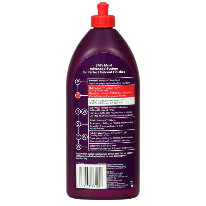 3M Perfect-It Gelcoat Heavy Cutting Compound, 36102 - 32 oz.