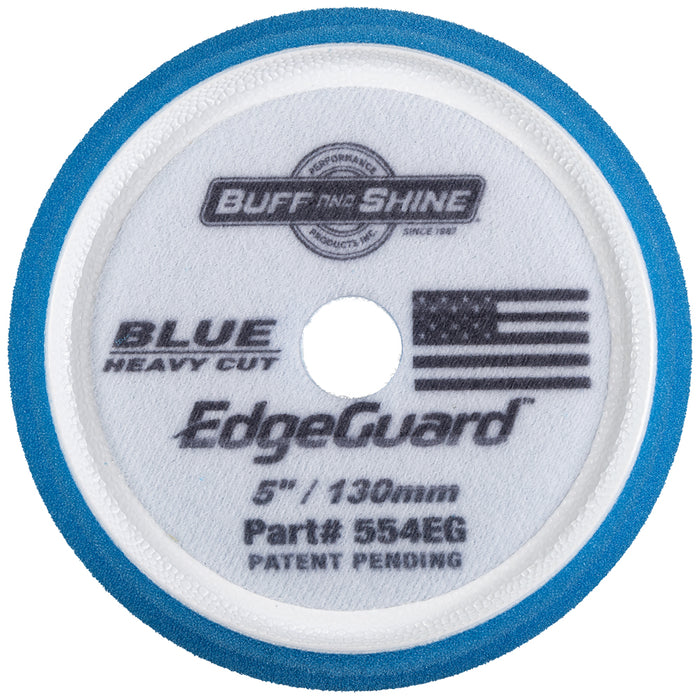 Buff and Shine EdgeGuard Foam Heavy Cut Pad - 5", Blue