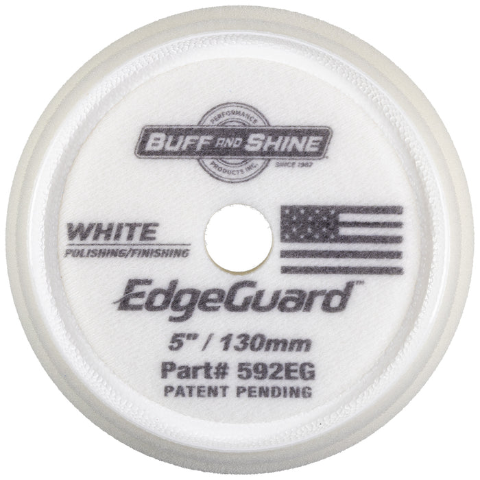 Buff and Shine EdgeGuard Foam Polishing/Finishing Pad - 5", White