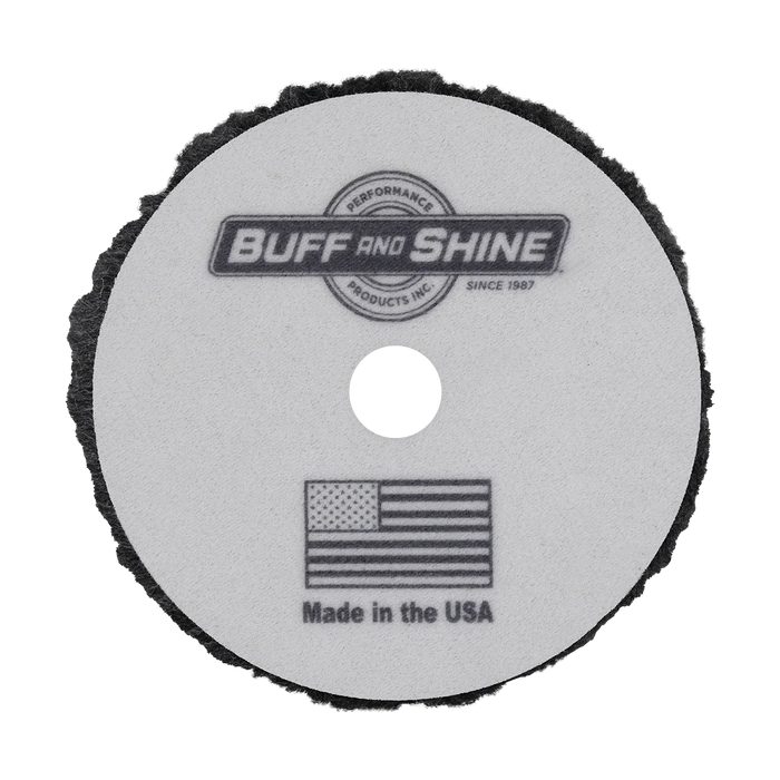 Buff and Shine Grey Knitted Wool Blend URO Wool Cutting Pad - 5"