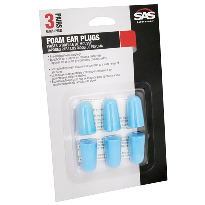 SAS Foam Ear Plugs (3 pair), 6104