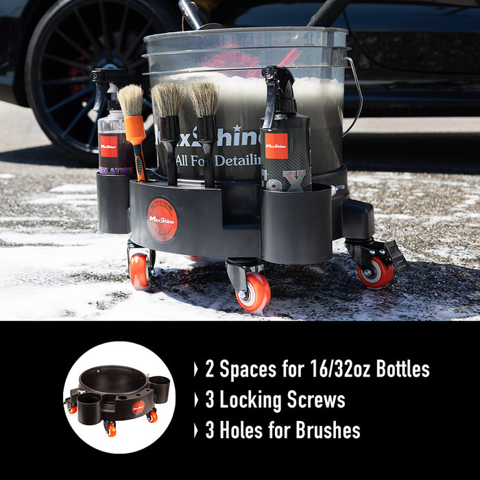 MaxShine Rolling Bucket Dolly - Black