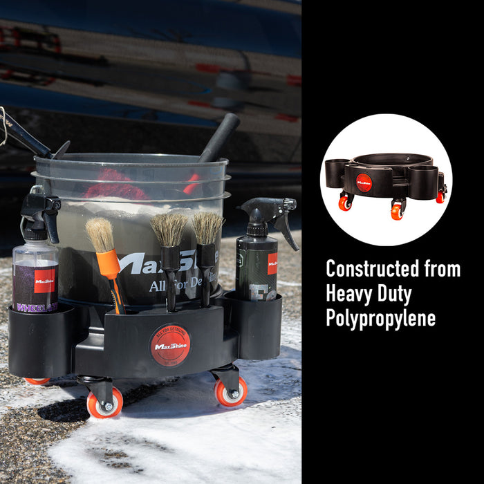 MaxShine Rolling Bucket Dolly - Black