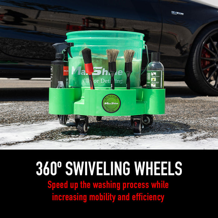 MaxShine Rolling Bucket Dolly - Black