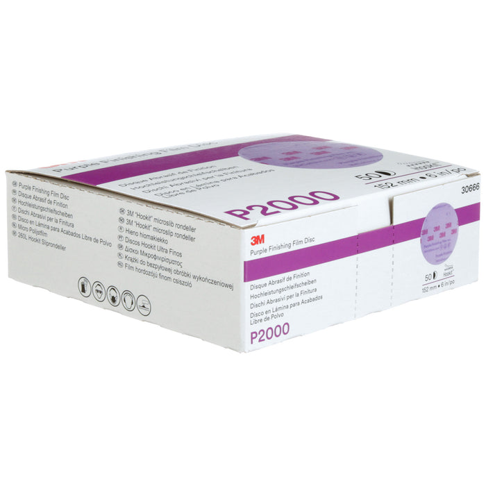 3M Purple Finishing Film Sanding Discs, 30666 - 6", 2000 grit (box of 50)