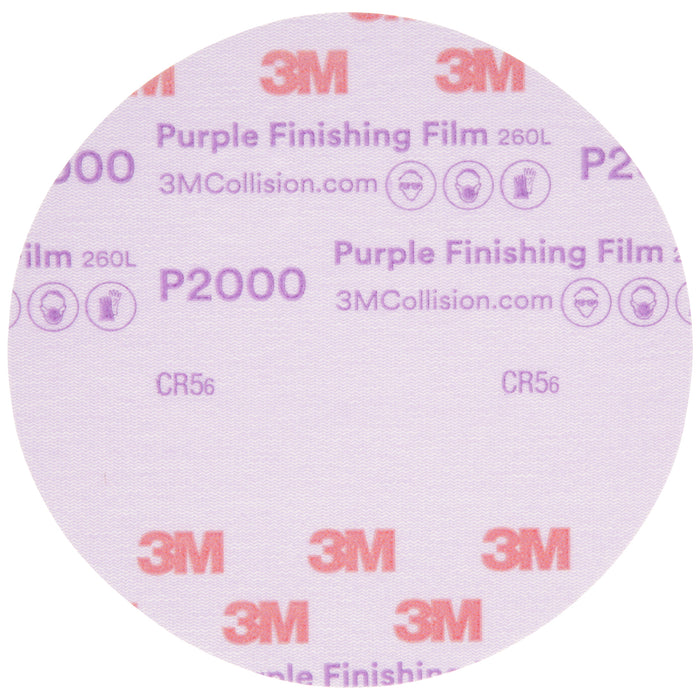 3M Purple Finishing Film Sanding Discs, 30666 - 6", 2000 grit (box of 50)
